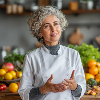 Nutricionista trabajando con adulto mayor