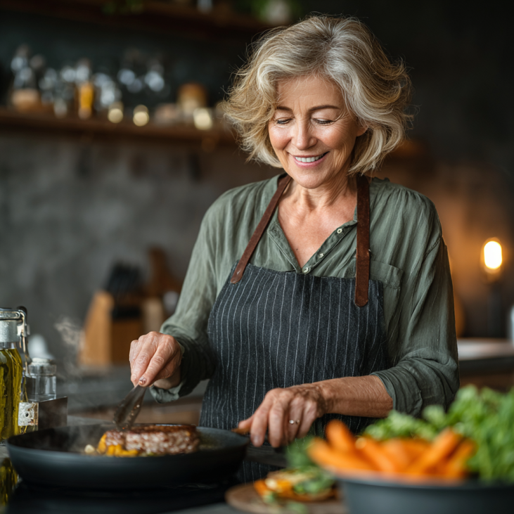 Personas mayores cocinando juntas